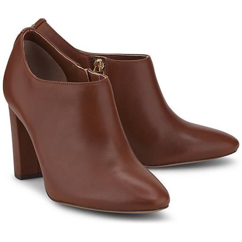 Lauren Ralph Lauren Women's Polo Tan Aubree Leather Ankle Bootie - 10 B